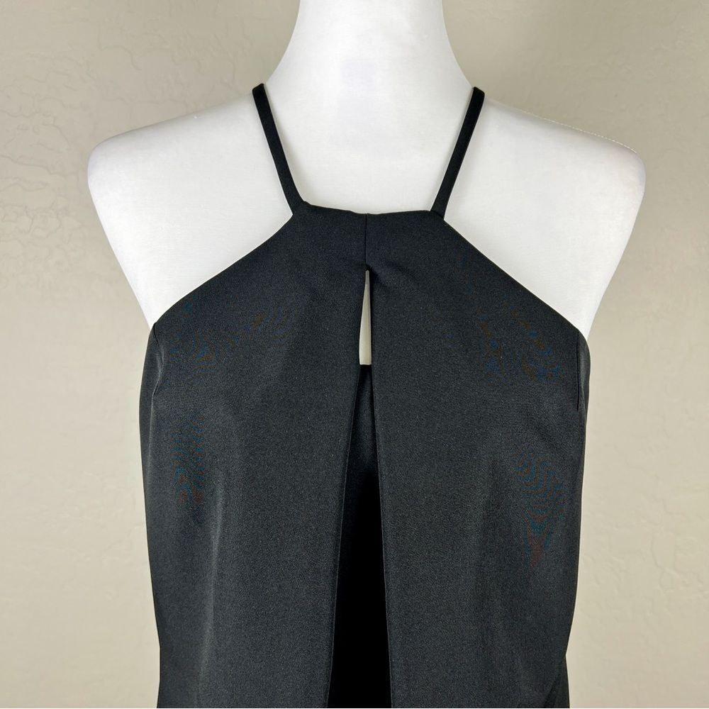 Trina Turk Halter Keyhole Cocktail Party Dress Pleated Shift LBD Black 4 NWT - Picture 8 of 15
